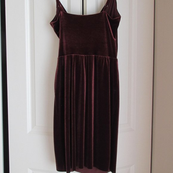 NWT Bailey 44 Wine Velvet Spaghetti Adjustable Strap Mini Dress - Picture 3 of 7